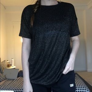 Black sparkly gold T-shirt